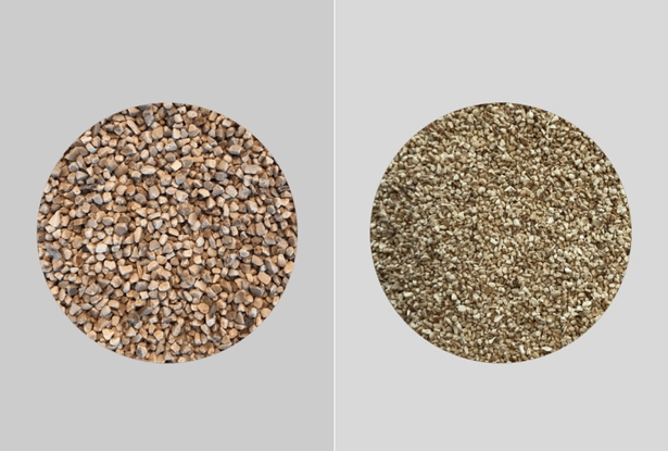 Vegetable granules for dry tumbling